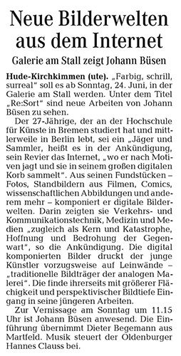 Weserkurier, Johann Büsen, Galerie Am Stall, Frank Giesen