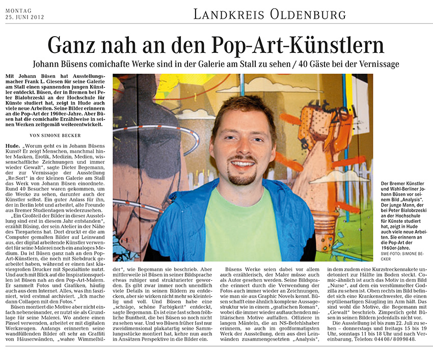 Weserkurier, Johann Büsen, Galerie Am Stall, Frank Giesen