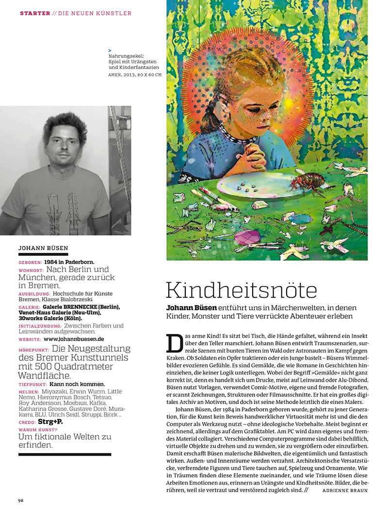 Art Magazin, Starter, Johann Büsen