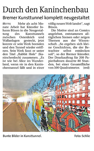 Weser Report, Kunsttunnel Bremen, Johann Büsen